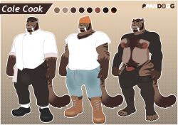 accessory anthro beanie big_bulge big_penis boots bottomwear bulge clothed clothing cock_ring cougar covered_eyes denim denim_bottomwear denim_clothing detailed_bulge fangs felid feline fluffy fluffy_tail footwear fully_clothed genitals hat hat_over_eyes headgear headwear hi_res huge_penis hybrid ineffective_clothing jeans jewelry legwear long_tail looking_at_viewer male mammal model_sheet pants penis penis_accessory penis_jewelry ppandogg prehistoric_species rolled_up_sleeves saber-toothed_tiger sabertooth_(anatomy) shirt shoes skimpy smile socks solo standing stockings t-shirt tail teeth topwear