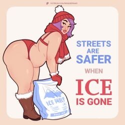 1girls 2d 2d_(artwork) artist_logo artist_name ass bbw big_ass big_thighs boots bra breasts child_bearing_hips chubby chubby_belly chubby_female clothed clothed_female clothing curvaceous curvaceous_body curvaceous_female curvaceous_figure curvaceous_hips curvaceous_thighs curvy curvy_female curvy_figure curvy_hips curvy_thighs english_text eyelashes female female_focus female_only fuck_ice gloves hat highres hips huge_ass huge_hips huge_thighs ice large_ass large_hips large_thighs leaning leaning_forward light-skinned_female light_skin lipstick mature mature_body mature_female mature_woman panties patreon patreon_username plump plump_ass plump_butt plump_thighs political politics poster purple-haired_female purple_hair red_bra red_clothing red_gloves red_lipstick red_panties red_underwear risquedraws scarf solo solo_female solo_focus text thick_ass thick_hips thick_thighs thighs underwear wide_hipped_female wide_hips