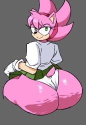 amy_rose amy_rose_(fleetway) ass ass_focus ass_up big_ass big_butt black_nose bubble_ass bubble_butt butt butt_focus clothed clothing dumptruck_ass dumptruck_butt fleetway_comics gloves green_eyes half-closed_eyes lifting lifting_skirt looking_back panties presenting presenting_ass ribznsfw sega sitting skirt skirt_lift skirt_up smile smiling smirk smirking sonic_(series) sonic_the_comic sonic_the_hedgehog_(series) sweaty sweaty_ass sweaty_butt thick_ass thick_butt