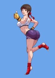 1female 1girls 2021 5_toes asian asian_female ass ass_focus ass_up back back_muscles back_view backboob big_ass big_ass_(female) big_butt big_butt_(female) blue_background brown_eyes brown_eyes_female brown_hair brown_hair_female bubble_ass bubble_butt butt butt_focus buttocks cirenk clothed clothed_female clothing commission commission_art digital_art digital_drawing_(artwork) digital_media digital_media_(artwork) fatal_fury female female_focus female_human female_only female_solo fingerless_gloves hand_on_hip headband headwear japanese japanese_female king_of_fighters mma_gloves muscles muscular muscular_arms muscular_ass muscular_back muscular_female muscular_legs muscular_thighs pointy_chin purple_shorts red_headband red_headwear round_ass round_boobies round_boobs round_booty round_butt shiny shiny_ass shiny_body shiny_butt shiny_clothes shiny_hair shiny_legs shiny_skin shiny_thighs sideboob snk solo solo_female solo_focus thumbs_up tongue tongue_out training_bra voluptuous voluptuous_body voluptuous_female wink winking winking_at_viewer winking_eye yellow_fingerless_gloves yellow_gloves yuri_sakazaki