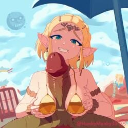 2d_animation 5_fingers animated beach big_breasts big_penis bikini blonde_hair blush bodily_fluids breast_play breasts breath_of_the_wild clothing duo erection faceless_character faceless_humanoid faceless_male female fingernails fingers ganondorf genitals gerudo glans gold_bikini golden_week grin hair huge_cock humanoid humanoid_genitalia humanoid_on_humanoid humanoid_penis humanoid_pointy_ears hunkymunky35 hylian link looking_at_viewer loop male male/female moon_(tloz) musi_cassie nails navi nintendo not_furry ocarina_of_time outside paizuri penis pointy_ears princess_zelda purah red_glans red_hair sex smile sound swimwear tagme tan_body tan_fingernails tan_inner_ear tan_nails tan_skin tears the_legend_of_zelda thick_penis titjob two-piece_swimsuit urbosa video