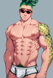 bara big_pecs deuce_gorgon gay gay_male male monster_high muscular nipples pecs porn pubes solo sunglasses underwear underwear_only yaoi