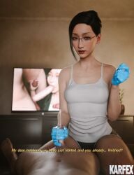 1boy 1girls 3boys 3d asian big_penis cheating cheating_girlfriend cheating_wife cuckold cuckolding dark_hair fellatio female gloved_handjob gloves heels huge_balls huge_cock humiliation instant_loss_2koma interracial japanese japanese_female karfex legs light-skinned_male light_skin male netorare netorase ntr oral small_penis sph