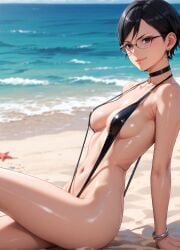 1girls 2d ai_generated areolae armpit armpits arms_up bare_arms beach big_breasts black_eyes black_hair boruto:_naruto_next_generations breasts chest curvy curvy_figure cute cute_face detailed eyelashes eyeshadow female female_only fit fit_female focus hair high_quality large_breasts legs light-skinned_female light_skin lips lipstick looking_at_viewer makeup mascara medium_breasts naruto naruto_(series) nero100 outdoors pale-skinned_female pale_skin perky_breasts petite petite_body petite_female posing sarada_uchiha seductive seductive_look short_hair side_view sideboob skinny skinny_girl sling_bikini slingshot_swimsuit stable_diffusion swimsuit swimwear tagme teenager thighs thin_waist twintails