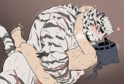 2boys abs ai_generated anal anal_sex anthro anthro_on_human anthro_penetrating anthro_penetrating_human arknights balls bara big_balls big_dom_small_sub big_muscles big_nipples big_pecs big_penis carrying carrying_partner daddy ddkk dilf doctor_(arknights) erect_nipples erection felid feline fur gay hair heart holding_partner hug huge_balls huge_cock huge_muscles huge_pecs human human_on_anthro human_penetrated hunk interspecies intimate larger_anthro larger_male male male/male male_focus male_only male_penetrated male_penetrating male_penetrating_male mountain_(arknights) muscular muscular_anthro muscular_human muscular_male naked naked_male navel nude pantherine pecs penetration penis penis_in_ass pubic_hair romantic romantic_couple sex size_difference smaller_human smaller_male smaller_penetrated stand_and_carry_position standing standing_sex striped_fur sweat tiger white_fur yaoi