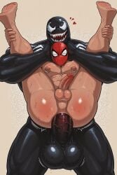 2boys abstract_background ai_generated anal anal_sex anthro anthro_on_human balls balls_size_difference big_areola big_balls big_nipples big_pecs big_penis black_skin black_skinned_male defeated_hero dominant_anthro dominant_male dripping_cum erection flat_chastity_cage full_nelson full_nelson_(legs_held) full_nelson_anal gay gay_male gay_sex hero hero_on_villain huge_balls huge_cock light_skin light_skinned light_skinned_male male male/male male_focus male_only marvel marvel_comics massive_penis monster_cock muscular muscular_male muscular_sub nipple_piercing nipple_piercings nipples pecs penetration penis penis_out penis_size_difference sex small_balls smiling spider-man spider-man_(series) submissive_human submissive_male symbiote throbbing_penis tongue tongue_out veiny_penis venom venom_(marvel) villain villain_on_hero