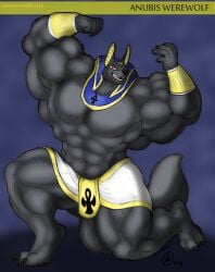 abs anthro anubis biceps canine jackal male muscles muscular muscular_arms muscular_legs muscular_male muscular_thighs notveryathletic pecs tail