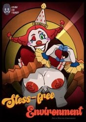 2025 2d 2d_(artwork) 2d_artwork animatronic animatronic_female artist_logo artist_name beanontoast big_breasts clown clown_girl five_nights_at_freddy's five_nights_at_freddy's:_secret_of_the_mimic jackie_(fnaf) red_hair twintails