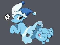 4:3 absurd_res ass blush butt_grab chaosimp2006 clothing curling_toes darkner deltarune exclamation_point feet female fool's_hat foot_fetish foot_lick foot_play hand_on_butt hat headgear headwear hi_res humanoid licking mizzle_(deltarune) nose nose_to_anus solo spread_butt spread_toes spreading toes tongue undertale_(series)