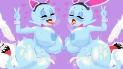 2024 areola balls big_breasts blue_areola blue_body blue_breasts blue_nipples blue_vulva bodily_fluids boo_(mario) bow_tie breasts bunny_ears_headband cat_ear_headband closed_eyes cum cum_from_penis cum_from_vagina cum_in_mouth cum_in_vagina cum_inside cum_on_leg cum_on_tongue cum_splatter cumshot digital_drawing_(artwork) digital_media_(artwork) dominant dominant_male ejaculation fake_cat_ears fake_ears fake_rabbit_ears female female_humanoid female_penetrated from_behind_position gangbang genital_fluids genitals gesture ghost glans glistening glistening_breasts glistening_shoulders glistening_thighs glistening_vulva group group_sex hand_gesture holding_breast humanoid humanoid_genitalia humanoid_penetrated humanoid_penis humanoid_vulva lahla_(mario) larger_female larger_humanoid larger_penetrated lineless looking_pleasured male male/female male_penetrating male_penetrating_female mario_bros navel nintendo nipples not_furry pangotime paper_mario paper_mario:_the_thousand_year_door peeka_(mario) penetration penis pink_bow_tie pink_glans purple_background red_tongue sex simple_background size_difference smaller_male sphere_creature spirit submissive submissive_female submissive_humanoid thick_thighs tongue v_sign vaginal_penetration vaginal_penetration vein veiny_penis white_balls white_penis wide_hipped_female wide_hipped_humanoid wide_hips