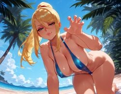 1girls ai_generated blonde_female blonde_hair blonde_hair female light-skinned_female light_skin metroid samus_aran