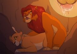 cum cum_in_pussy daughter disney duo erection father father_and_daughter feline female female_feral feral kiara l-i-t-t-l-e_f-i-r-e lion male mammal open_mouth questionable_consent sex simba sketch straight testicles the_lion_king