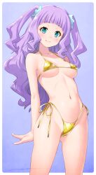 1girls aged_up belly_button breasts ellee-chan female female_only golden_bikini hirogaru_sky!_precure kazuma_muramasa light-skinned_female light_skin precure pretty_cure princess purple_hair solo toei_animation