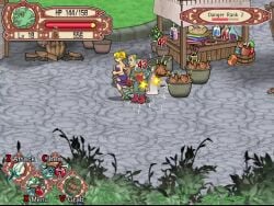 ! 1boy 2boys 2girls 3girls animated bag bandana barrel blonde_hair boots bucket cg dress food gameplay_mechanics gloves goblin_male goblin_walker green_hair hat monster monster_rape multiple_boys multiple_girls official_art open_mouth purple_hair rape short_hair sound surprised tagme tunic video weapon