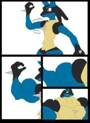 abs biceps inflamusgrow lucario male muscles muscular muscular_arms muscular_legs muscular_male muscular_thighs pecs pokemon