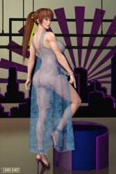 3d blonde_hair busty dead_or_alive female female_focus female_only hourglass_figure kasumi_(doa) loveluv69 nude nude_female nudity pinup pinup_pose red_hair tagme wide_hips