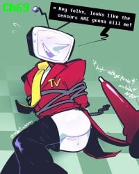 bondage bondage cuntboy cuntboy_only deltarune deltarune_chapter_3 fanart illustration imminent_sex tenna_(deltarune) tied_up tv_head