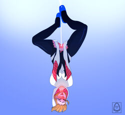 1girls ahe_gao ahegao blonde blonde_hair blue_eyes blush bodysuit breasts cleavage covered_breasts crotch_cutout female female_only gwen_stacy high_resolution hips hoodie legs long_hair marvel marvel_comics open_mouth pussy shoes solo spider-gwen spider-man spider-man_(series) spookiarts spread_legs straight_hair suspended suspension thick_thighs thighs tongue tongue_out torn_clothes upside-down vagina voluptuous wink