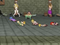5girls 6+girls after_sex ahoge animated armor arms_up ball_and_chain_restraint barrel blonde_hair blue_eyes blue_hair blush bondage bondage boots bound braid breasts brown_hair censored cg cleavage closed_eyes colored_skin cum cum_in_pussy gloves goblin_male goblin_walker green_skin group_sex hammer large_breasts long_hair lying medium_breasts monster monster_rape multiple_boys multiple_girls navel nipples nude official_art open_mouth panties penis pointy_ears ponytail purple_hair purple_skirt pussy rape red_hair restrained sex shirt shoes short_hair skirt socks sound spread_legs standing straight tagme testicles thighhighs twintails underwear vaginal_penetration video white_panties