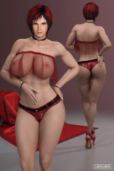 3d blonde_hair busty dead_or_alive female female_focus female_only hourglass_figure loveluv69 mila_(doa) nude nude_female nudity pinup pinup_pose red_hair tagme tomboy wide_hips
