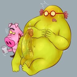 1:1 anthro aroused aroused_face aroused_male aroused_smile ball_growth balls black_eyes blush blush_lines bodily_fluids cartoon_network container cum cumshot cup cybernetics cyborg domestic_pig duo ejaculation eyebrows eyewear faggotrat floppy_ears frown gaston_(verne_on_vacation) genital_fluids genital_growth genitals glass glasses green_body grin grinning_at_partner growth hair hand_on_belly hands-free holding_container holding_cup holding_glass holding_object horace_(verne_on_vacation) humanoid interlocked_fingers lips looking_at_genitalia looking_at_penis lop_ears machine male male/male mammal marine merfolk motion_lines navel nervous nervous_sweat on_one_leg open_mouth overweight overweight_anthro overweight_male penis penis_growth penis_tip pink_body raised_leg red_eyewear red_glasses rounded_teeth scales signature simple_background sitting slightly_chubby slightly_chubby_anthro slightly_chubby_male smile smiling_at_another smiling_at_partner snout split_form spontaneous_ejaculation standing suid suine surprise surprised surprised_expression sus_(pig) sweat teeth thick_eyebrows thick_lips throbbing throbbing_penis tremble_lines vein veiny_penis verne_on_vacation water water_on_body yellow_sclera