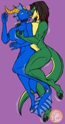 2023 2_horns 3_toes 4_toes 5_fingers absurd_res amethystthedragon angry_koala anthro anthro_on_anthro areola arms_bent artist_logo bent_leg big_breasts black_claws black_hair blood blue_areola blue_body blue_membrane blue_nipples bodily_fluids breast_grab breasts broken_neck bruised bruised_neck claws corpse countershade_face countershade_tail countershade_torso countershading death digital_media_(artwork) dragon duo eye_roll eyebrows feet female female_anthro female_death finger_claws fingers frill_(anatomy) green_body hair hand_on_breast hand_on_shoulder head_crest head_frill head_horn head_turned heart_symbol hi_res highlights_(coloring) horn humanoid_hands icarus_aresane interspecies kissing lizard logo long_tail looking_at_another looking_at_partner lying male male/female male_anthro membrane_(anatomy) membranous_frill monotone_background motion_lines motion_outline mythological_creature mythological_scalie mythology navel nipples nosebleed nude nude_anthro nude_female nude_male on_side open_mouth red_eyes red_highlights reptile scalie segmented_horn sharp_teeth simple_background snuff spooning tail tail_frill tapering_tail teeth toe_claws toes tongue wavy_horn white_claws wounded yellow_body yellow_countershading yellow_eyes yellow_horn