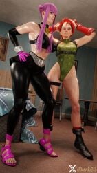 2girls 3d athletic athletic_female blonde_hair british british_female busty cammy_white capcom dawdle3d female female_focus female_only french french_female hourglass_figure jack-o_pose manon_legrand naked_footwear pink_hair pose posing street_fighter street_fighter_6 tagme wide_hips
