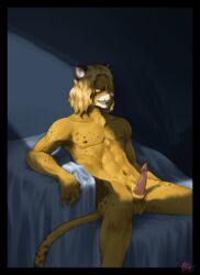 1boy 2017 anatomically_correct animal_genitalia animal_penis barbed_penis blonde_hair chest_tuft claws erection fangs feline feline_penis fully_sheathed fur hair jaguar male male_only mammal mink_tribe navel nipples one_piece pedro_(one_piece) penis pinup pose precum rodenbeard sabertooth_(feature) sheath solo spots teeth testicles tuft white_claws yellow_eyes yellow_fur