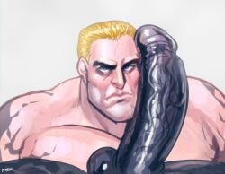 2boys artist_name balls bara bopehol eddie_brock gay male male_focus male_only marvel muscular muscular_male penis penis_on_face simple_background testicles thick_eyebrows venom_(marvel) yaoi