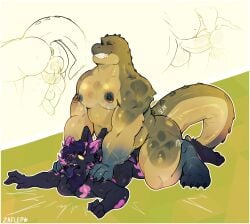 absurd_res alligator alligatorid anal anal_sex anthro anus ass ball_size_difference balls bat belly black_body blue_nipples bodily_fluids claws crocodilian cum digital_media_(artwork) duo ear_piercing ear_ring erection fangs finger_claws fur genital_fluids genitals green_body hair hand_on_butt hi_res humanoid_genitalia humanoid_penis jericho_(bloomako) looking_at_another mako_(bloomako) male male/male male_penetrated male_penetrating male_penetrating_male mammal markings musclegut muscular muscular_anthro muscular_male nipple_piercing nipples nude onomatopoeia open_mouth pecs penetration penile penis penis_size_difference piercing pinned pinned_to_ground purple_body purple_fur purple_hair reptile ring_piercing rough_sex scalie sex size_difference slightly_chubby smile sound_effects sweat tail teeth text thick_thighs tongue tongue_piercing wings yellow_sclera zaflep