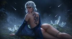 ai_assisted ai_generated ass back_view ciri cirilla_fiona_elen_riannon half-dressed hi_res high_resolution legs leshay7 lying_on_stomach medium_ass the_witcher_(series) the_witcher_3:_wild_hunt thick_thighs toned_legs