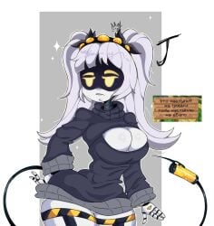 cleavage j_(murder_drones) large_breasts mei_n murder_drones sweater twintails