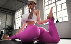 3d ass athletic athletic_female big_ass bubble_butt busty capcom female female_focus female_only french french_female hourglass_figure manon_legrand pink_hair steamy3d street_fighter tagme wide_hips