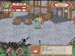 1boy 2boys animated boots breasts breasts_out cg clothing_aside cum cum_in_pussy female gameplay_mechanics gloves goblin goblin_male goblin_walker green_hair hat health_bar large_breasts leotard monster monster_rape multiple_boys nipples official_art penis ponytail rape red_leotard sex sound straight tagme uncensored vaginal_penetration video weapon