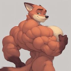 ai_generated hyper_muscles nick_wilde powerpulsearts zootopia zootopia_2