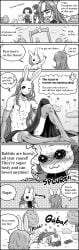 anal anal_sex bunnymasks_(fear_and_hunger) cahara comic elbow_gloves english_text enki_ankarian fear_and_hunger gay gloves long_hair long_hair_male male male_focus mask masked masked_male monochrome ragnvaldr the_girl_(fear_and_hunger) thighhighs very_long_hair wavy_hair yaoi yoshinaga_yuki3
