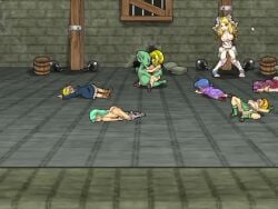 1boy 2boys 4girls 5girls 6+girls against_wall animated aqua_hair ass ball_and_chain_restraint blonde_hair blue_hair blush boots braid breasts brick_wall cg closed_eyes clothes_pull colored_skin cum_in_pussy doggy_style dress goblin goblin_male goblin_walker green_hair long_hair lying medium_breasts monster monster_rape multiple_boys multiple_girls nipples nude nun official_art on_stomach open_mouth orgy panties pants_pull penis pointy_ears pussy rape sex sex_from_behind short_hair small_breasts sound straddling straight tagme tears tongue uncensored underwear vaginal_penetration video