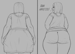 2d ass ass_focus asscheeks back_view big_ass black_and_white butt_crack cellulite dialogue english_text female female_focus female_human female_only gyatt hip_dips janna_(kostos_art) kostos_art large_ass looking_at_viewer looking_back looking_back_at_viewer massive_ass mature mature_female milf monochrome skirt skirt_lift skirt_up solo solo_female solo_focus white_background