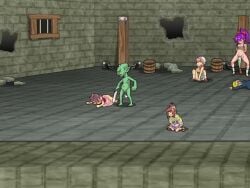 1boy animated breasts breasts_out brown_hair cg chains closed_eyes doggy_style dress female goblin_male goblin_walker large_breasts monster monster_rape nipples oekaki official_art open_mouth orc pointy_ears rape sex sex_from_behind sound straight tagme video