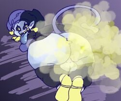 1boy ass backsack balls deltarune fart fart_cloud farting jester jevil_(deltarune) kirbyoblue1 laying_down male tagme undertale_(series)