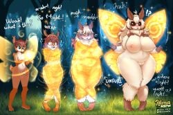 absurd_res ande_(hima_nsfw) anthro areola arthropod ball_of_light beady_eyes big_breasts blue_eyes blush bodily_fluids body_size_growth breasts brown_body brown_fur brown_hair brown_highlights canid canine curvy_figure exclamation_point felid feline female femboy flushed forest fox fupa fur genital_fluids genitals glowing grass growth hair hair_growth hi_res highlights_(coloring) hima_nsfw hybrid immobile insect_wings insects lepidopteran lepidopteran_wings lynx male mammal moon moth multi_arm multi_limb orange_body orange_fur orange_wings penis plant plump_labia question_mark sequence shaking shivering shocked size_transformation solo standing surprise tan_body tan_fur thick_thighs transformation transformation_sequence tree vaginal_fluids voluptuous vulva white_body white_fur white_hair wings wrapped_up