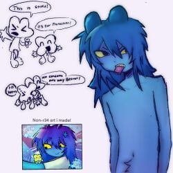 algebralien algebraliens bfb bfdi bfdia blue_body blue_hair cock condom condom_in_mouth condom_wrapper condoms four_(bfb) gay gay_sex happy_trail male object_show object_show_community object_shows osc tentacle tentacle_sex tongue tongue_out tpot variables x_(bfb) x_finds_out_his_value xfohv