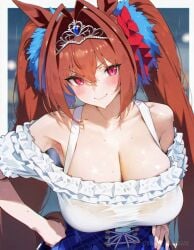 1girls ai_generated animal_ears anthropomorphization artist_request daiwa_scarlet_(umamusume) eyes female hair legs skin tagme umamusume umamusume_pretty_derby young