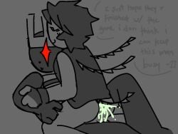 1x1x1x1 1x1x1x1_(forsaken) black_gloves crown distracting distraction forsaken_(roblox) green_cum red_eyes roblox tail two_time_(forsaken)