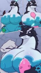 4_toes big_breasts big_penis bodily_fluids breast_play breast_suck breasts cloud_meadow cum duo feet female genital_fluids genitals handjob hi_res huge_breasts male male/female melee_weapon money penile penis precum raine_(cloud_meadow) sex size_difference smaller_male sucking sword titjob toes tubfy weapon