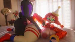3d animatronic animatronic_female clown clown_girl five_nights_at_freddy's five_nights_at_freddy's:_secret_of_the_mimic jackie_(fnaf) jackie_(mishuuyu) straight