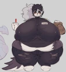 1girls anthro ass big_ass big_breasts big_nipples big_thighs fat fat_fur female furry furry_female hellhound helluva_boss huge_ass huge_breasts huge_thighs looking_at_viewer loona_(helluva_boss) wolf wolf_girl