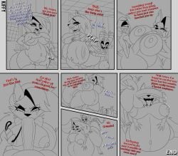 1boy 1girls 2_horns absurd_res anthro artist_name ass belly big_ass big_belly big_breasts big_butt big_penis black_nose bodily_fluids bottom_heavy bottomless_female breast_play breasts butt_slap can't_see_the_haters canid canid_demon canine collar comic crop_top cum cum_inflation cumflated_belly cumflation demon duo english_text fellatio female fetal_movement fingerless_gloves furry genital_fluids genitals ginormous_belly greyscale hair hellhound helluva_boss hi_res horn huge_belly huge_breasts huge_butt huge_cock imp inside interspecies kiffy_(artist) larger_female long_hair looking_pleasured loona_(helluva_boss) mammal meme monochrome moxxie_(helluva_boss) mythological_canine mythological_creature mythology naked naked_female naked_male nipples nude nude_female nude_male open_mouth oral penetration penile penis pregnant pregnant_anthro pregnant_female pregnant_sex profanity reverse_cowgirl_position sex shirt shirt_only shorts sitting size_difference slap smaller_male spanking spiked_collar stomach_bulge text titjob tongue tongue_out vaginal_penetration wolf wolf_girl