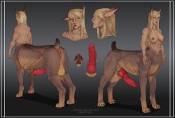 adele_scd animal_genitalia_on_humanoid anthro ass_hole big_dick blonde_hair breasts canine canine_penis_on_humanoid canine_taur centaur dick dog_dick dog_ears dog_tail furry futa_only futanari monster muscles muscular muscular_female oc original_character paws taur