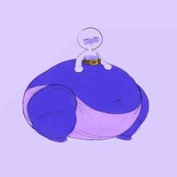 animated belt_pop belt_snapping big_breasts blueberry_inflation blushing body_inflation bottom_heavy bottom_heavy_inflation breasts chewing_gum full_body_inflation huge_breasts inflation moobs skin_turning_blue tagme thick_thighs wide_hips woompwoop